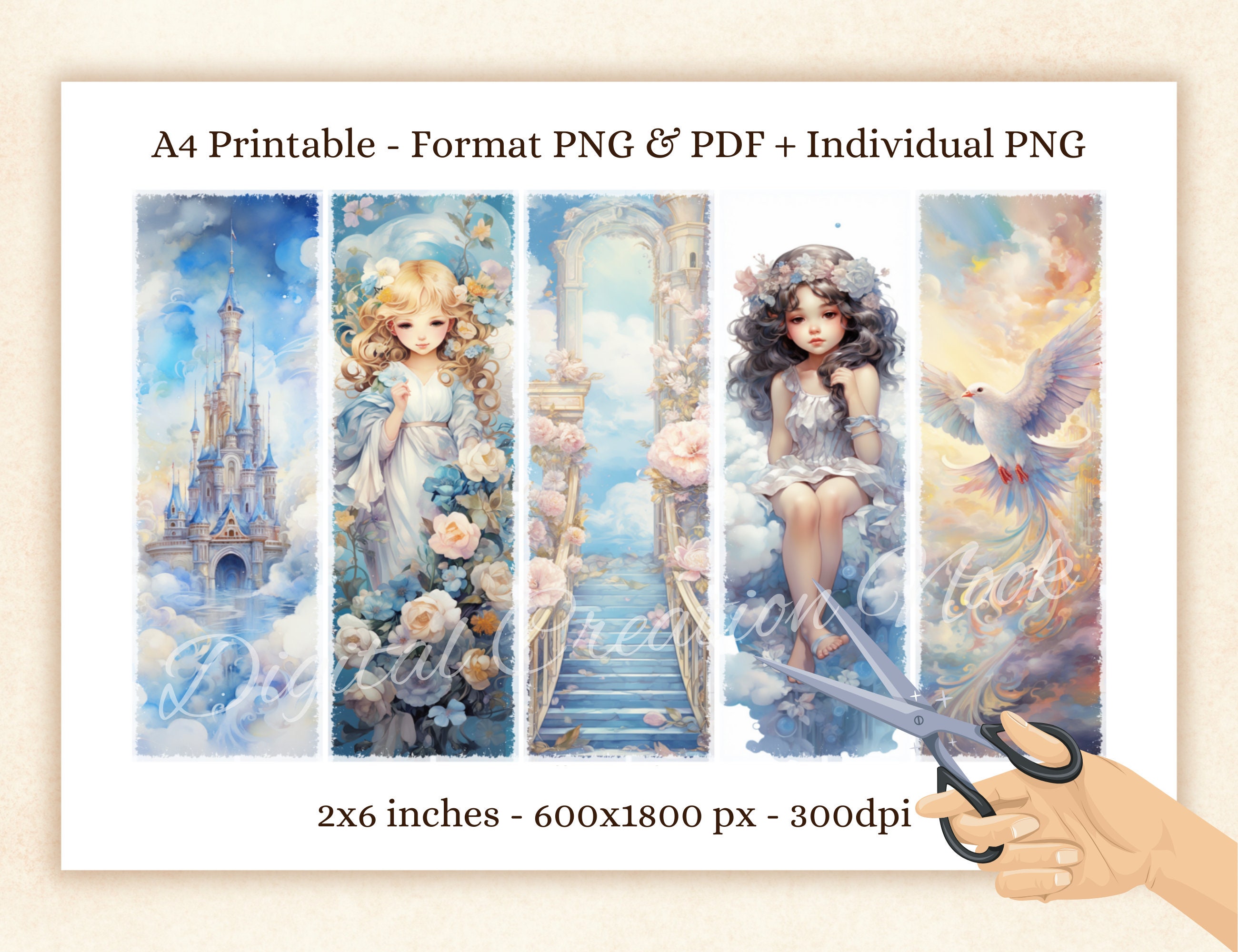 Celestial Wonders Printable Bookmarks for Book Lovers, Heaven Stairways ...