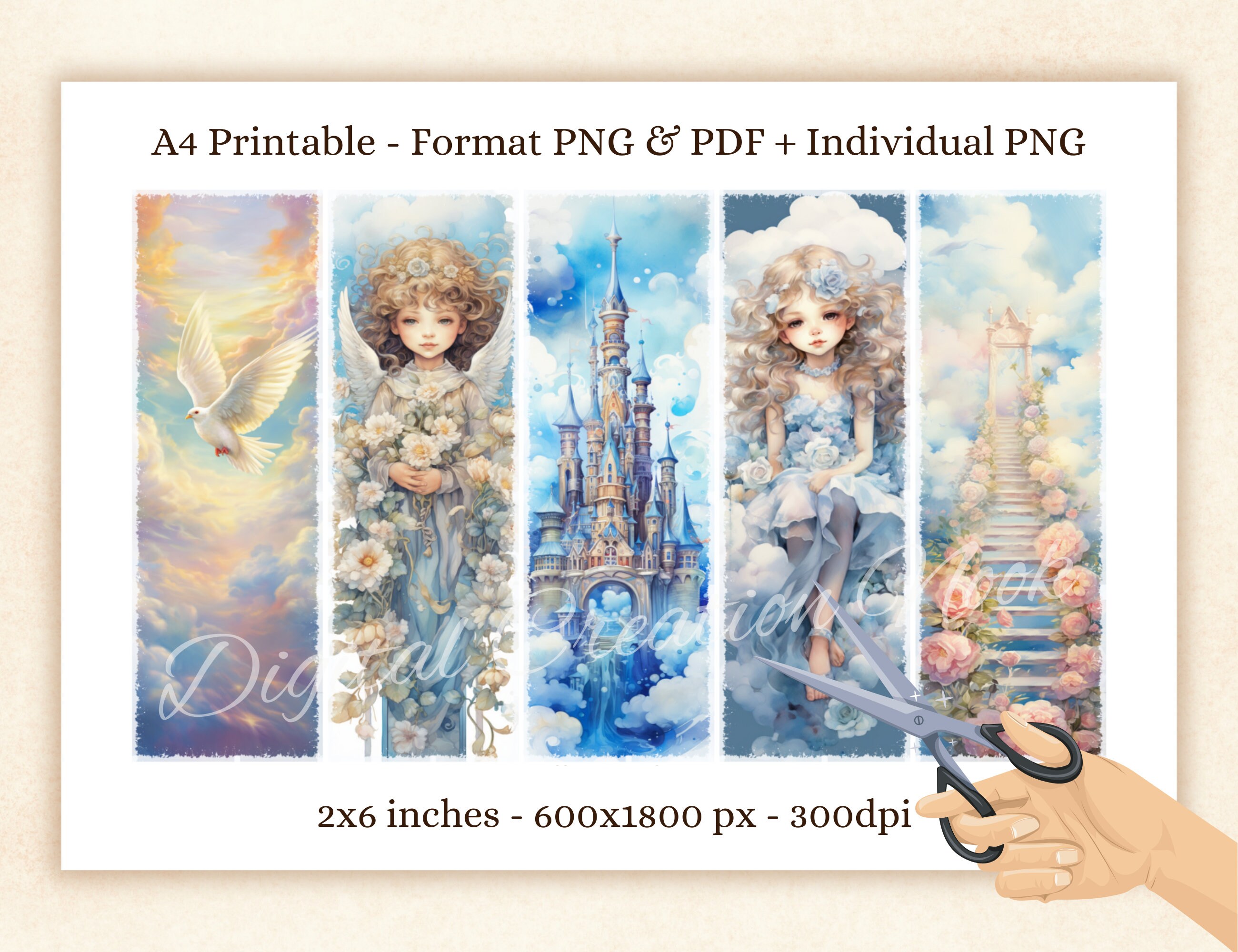 Celestial Wonders Printable Bookmarks for Book Lovers, Heaven Stairways ...