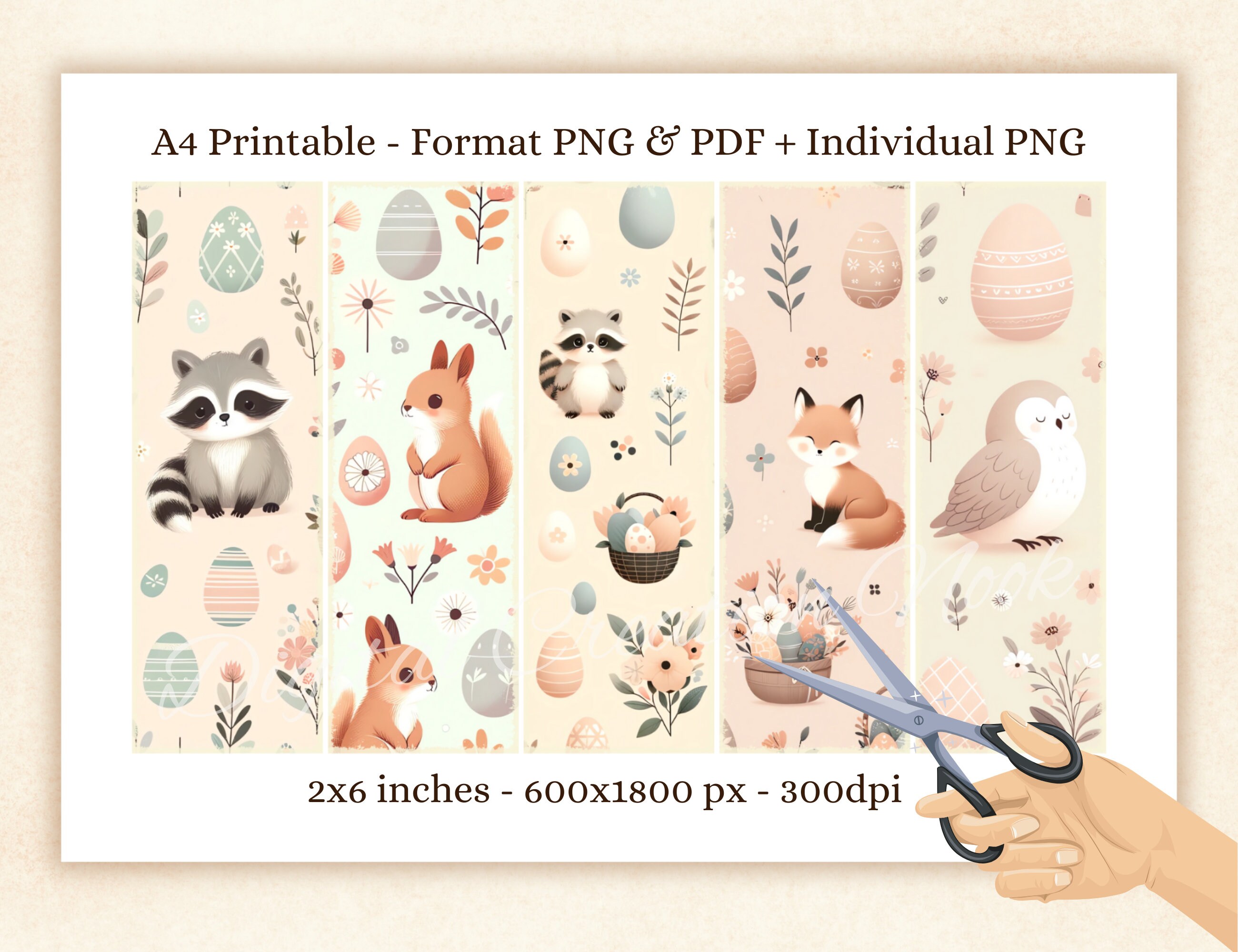 Woodland Easter Printable Bookmarks for Book Lovers, Easter Cute Animal ...