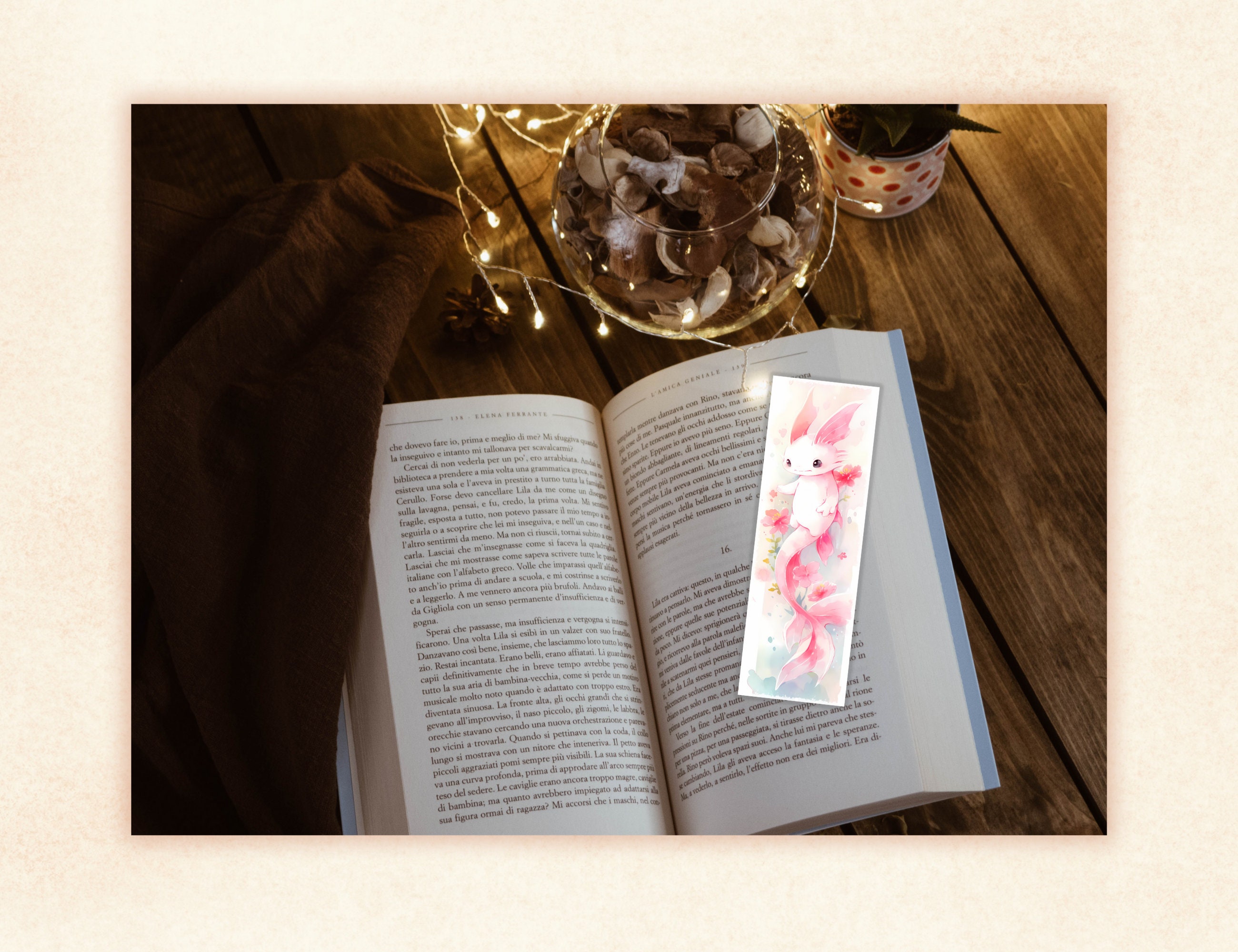 Cute Axolotls Printable Bookmarks for Book Lovers, Adorable Sea Animals