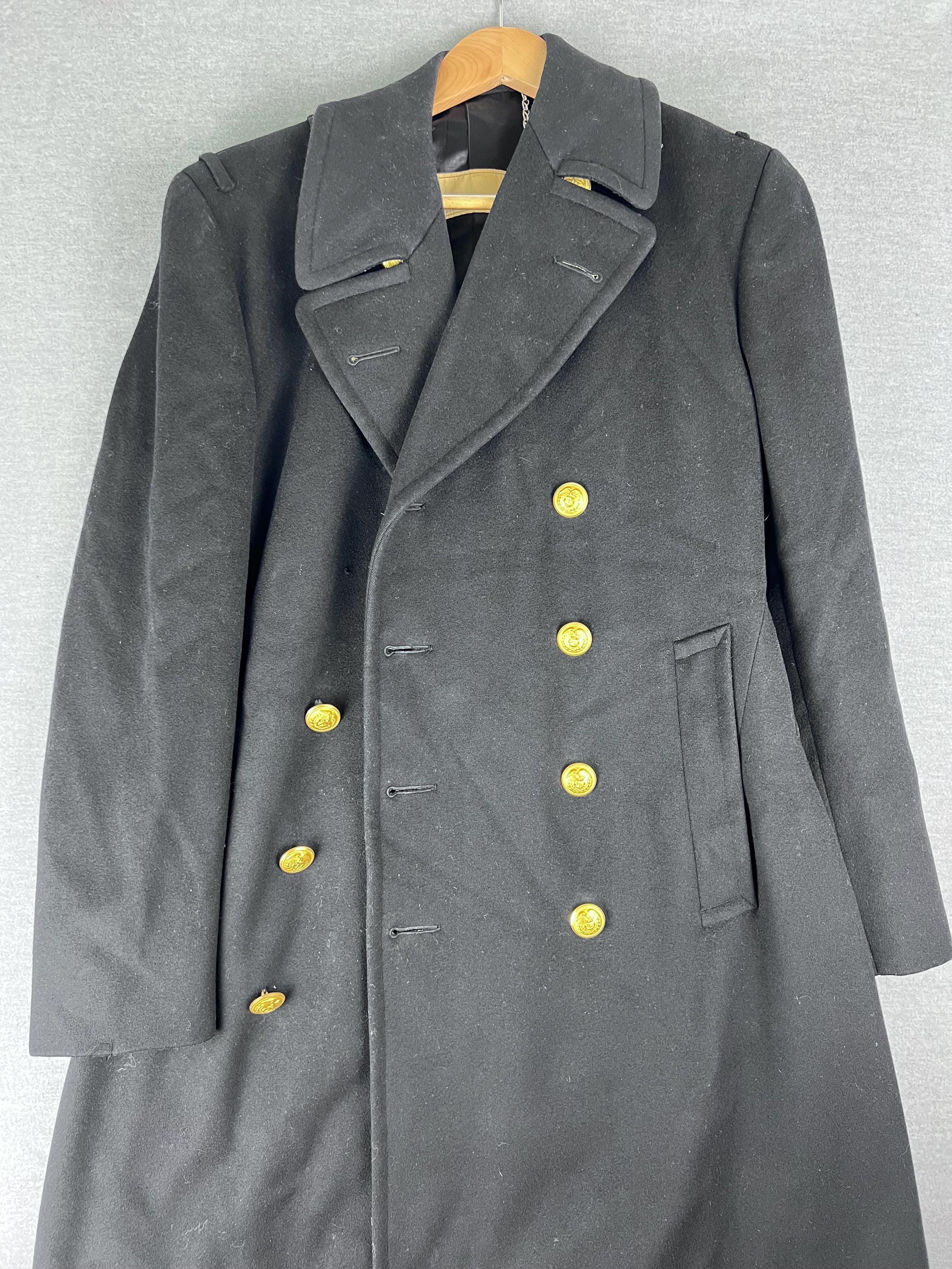 Vintage Jacob Reeds Sons US Coast Guard Full Length Wool Trench
