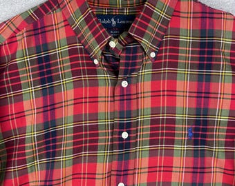 Chemise Vintage RRL Double RL - Carreaux Ombragés Rayonne, Taille L, Poche Unique