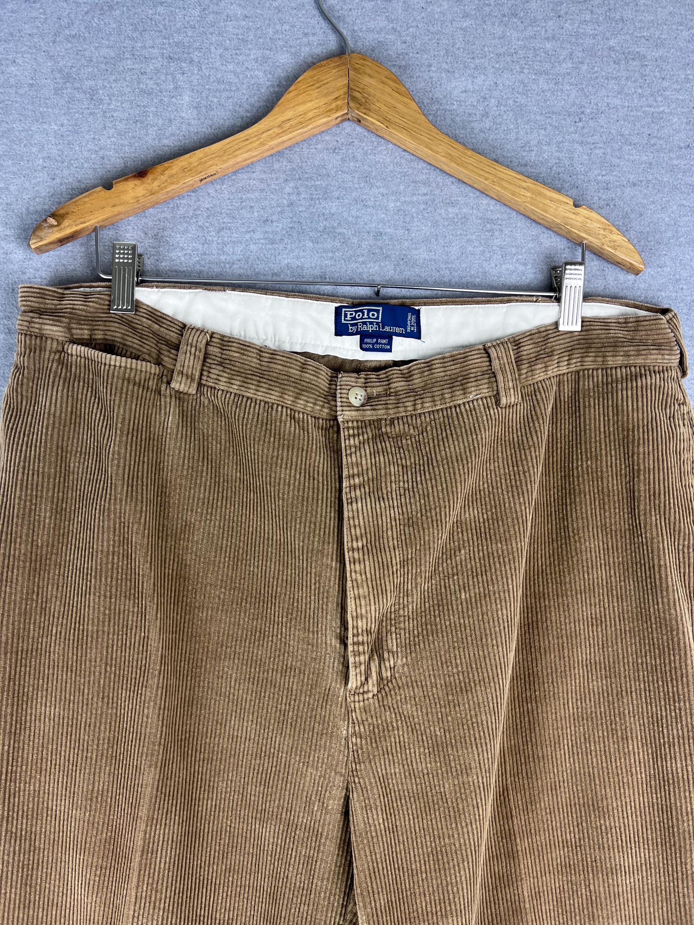 80s “Polo by RALPH LAUREN” Cords pants VINTAGE Polo Ralph Lauren Whipcord Trousers Size 35x32