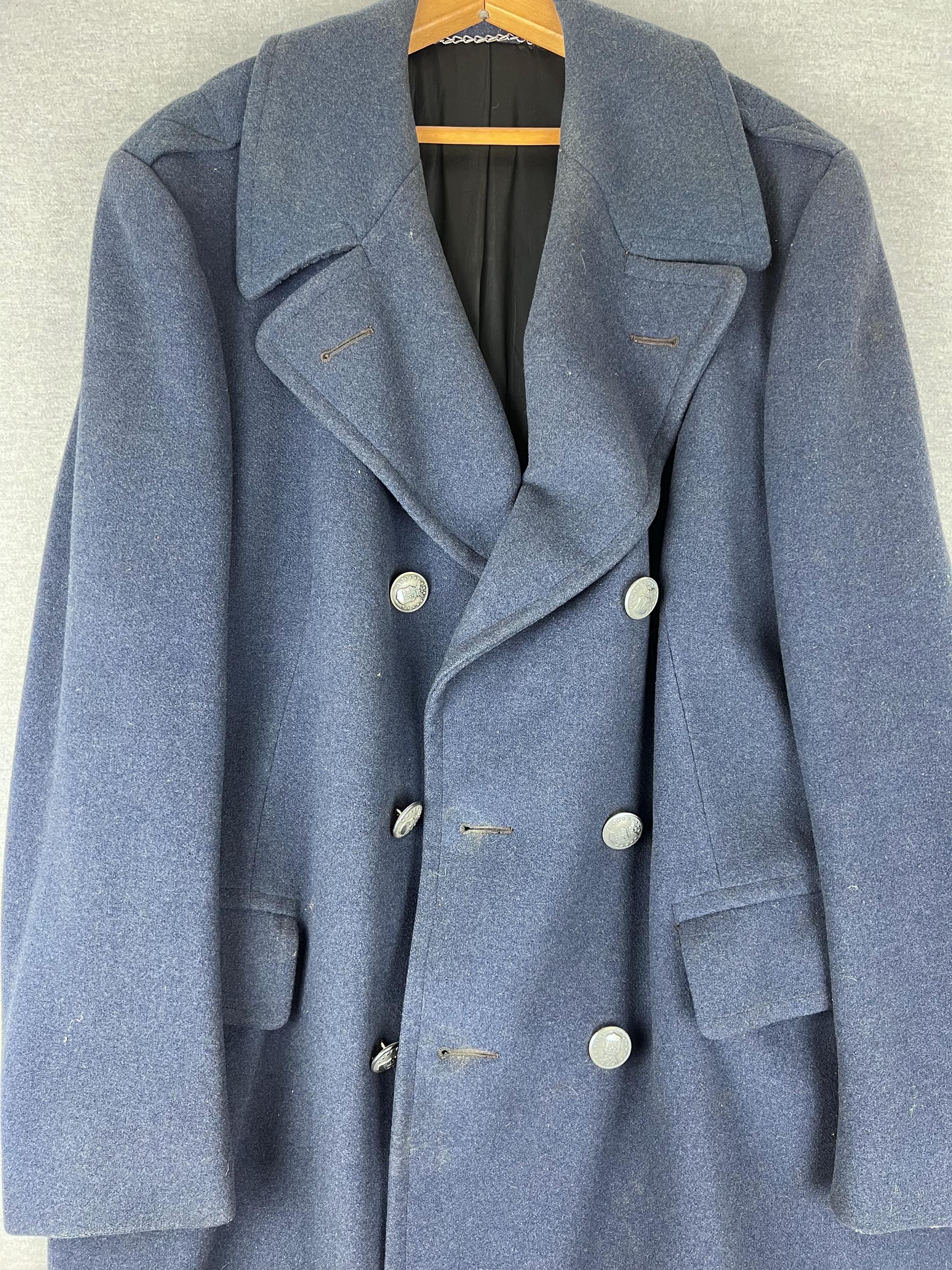 VTG US Air Force USAF Military Blue 100% Wool Trench Coat Overcoat Korean  War - Etsy