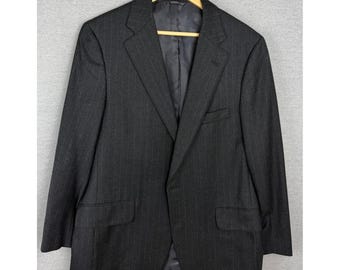 Chaqueta tipo blazer a rayas finas gris carbón para hombre Norman Hilton, talla 42R, estilo Wall Street de los años 60.