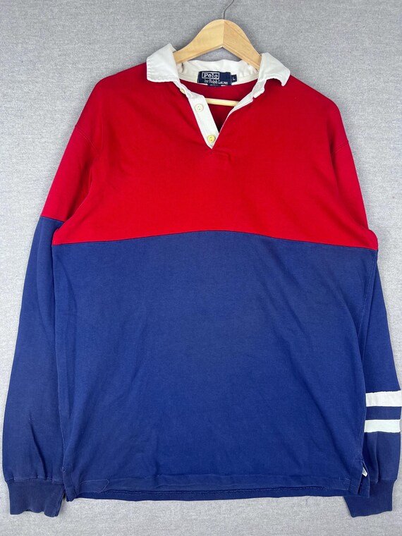 Vintage 1980s Ralph Lauren Polo Rugby Shirt Collared L - Etsy