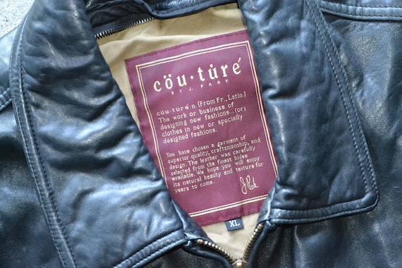 J-Park Collection ブラックレザージャケット Lビンテージ Couture by J Park Leather Jacket Size XL - Etsy