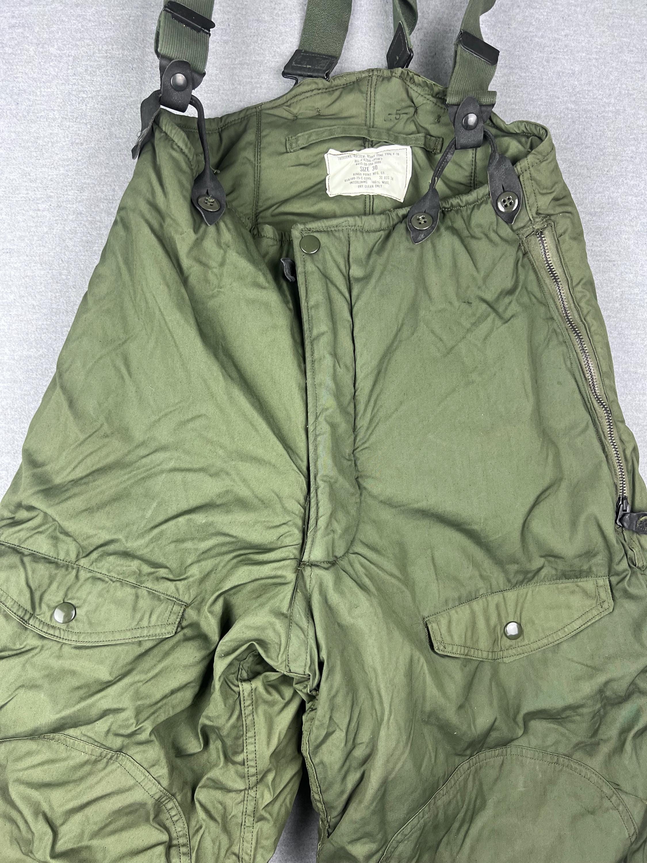 Vintage 70s USAF Vietnam Era Aircrew F-1B Heavy Zone Bib Trousers 