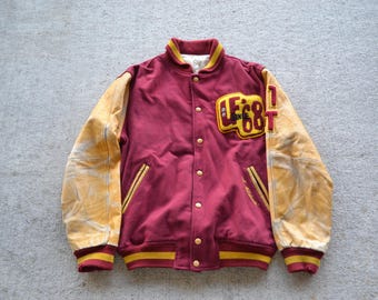 バーシティジャケット - バーガンディ - Etsy 日本