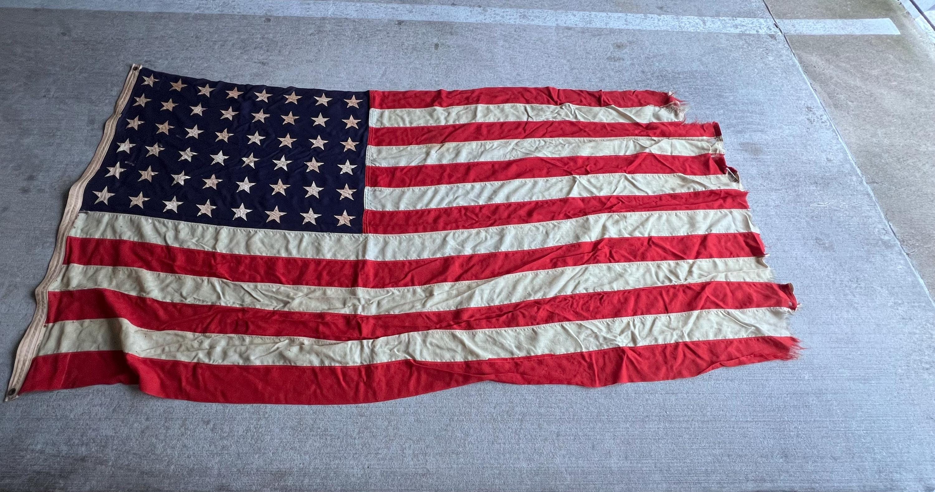 Drapeau Americain Vintage 50 Star Cotton US Flag - Valley Forge, 58 X 115  Inches American Flag, image size:3000x1581