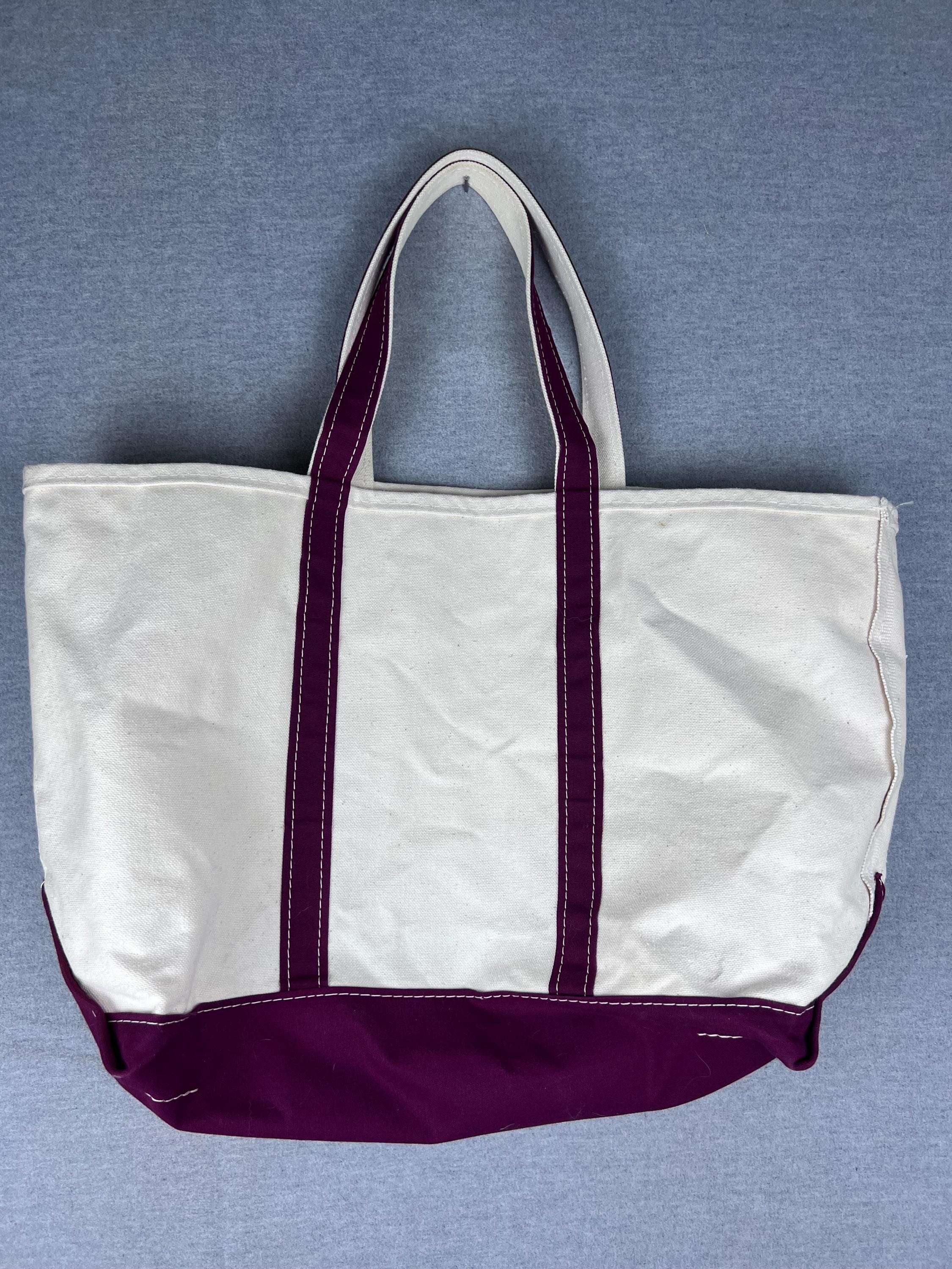 Vintage LL Bean Boat & Tote Burgundy Canvas Freeport Label