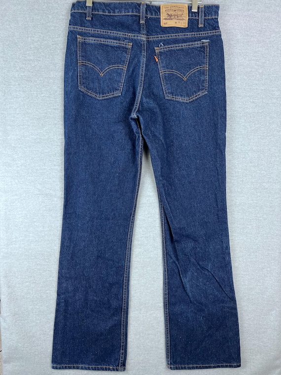 Vintage Levis Jeans Mens 36x32(fits 34x31) Blue 517 Bootcut Orange