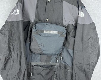 North Face Mens Black/gray Vintage Steep Tech Jacket Size