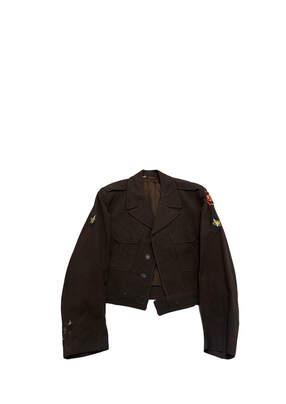 Battle Jacket Black Ike Jacket Vintage WW2 Ike Jacket With