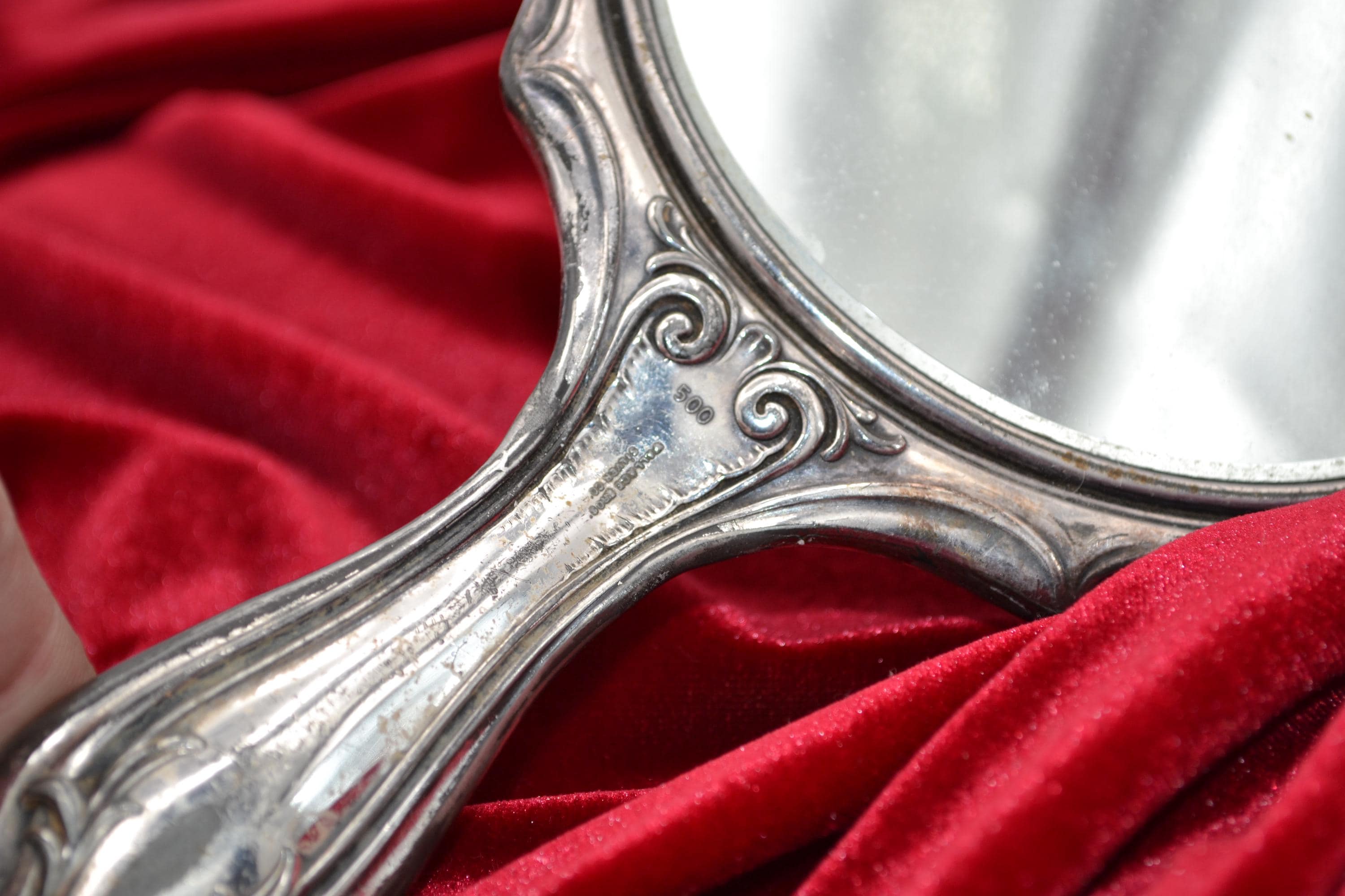 Vintage Antique Wallace Brothers SILVERSMITHS Vanity Mirror