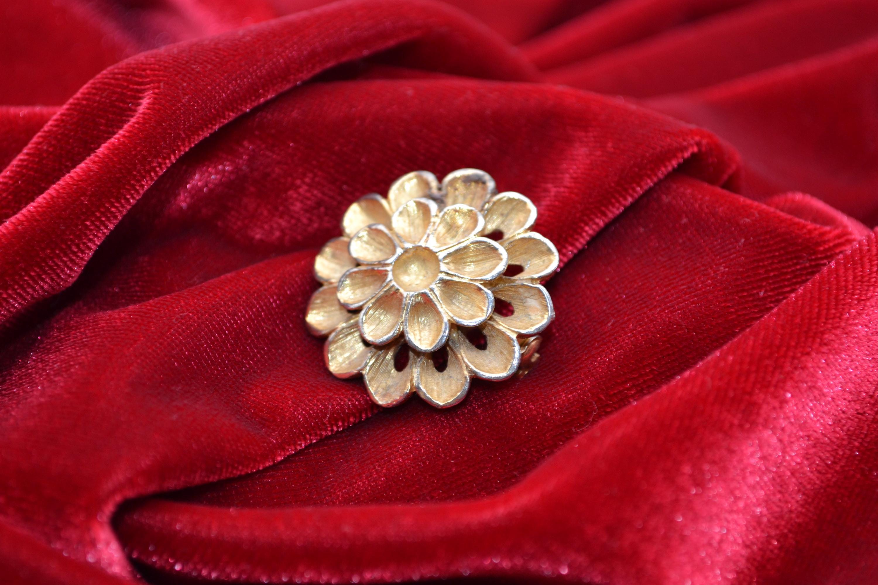Vintage Signé Lisner Doré Texturé Feuille Forme Broche Pin
