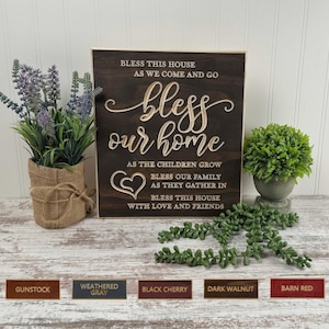 Bless Our Home Wood Sign