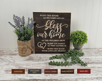 Bless Our Home Wood Sign