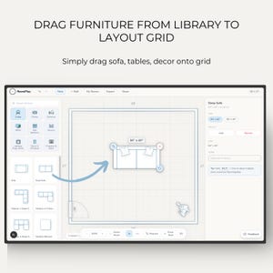 Interactive drag and drop room planner tool | furniture layout | web-based floor plan tool | room layout planner | interior design planner image 2