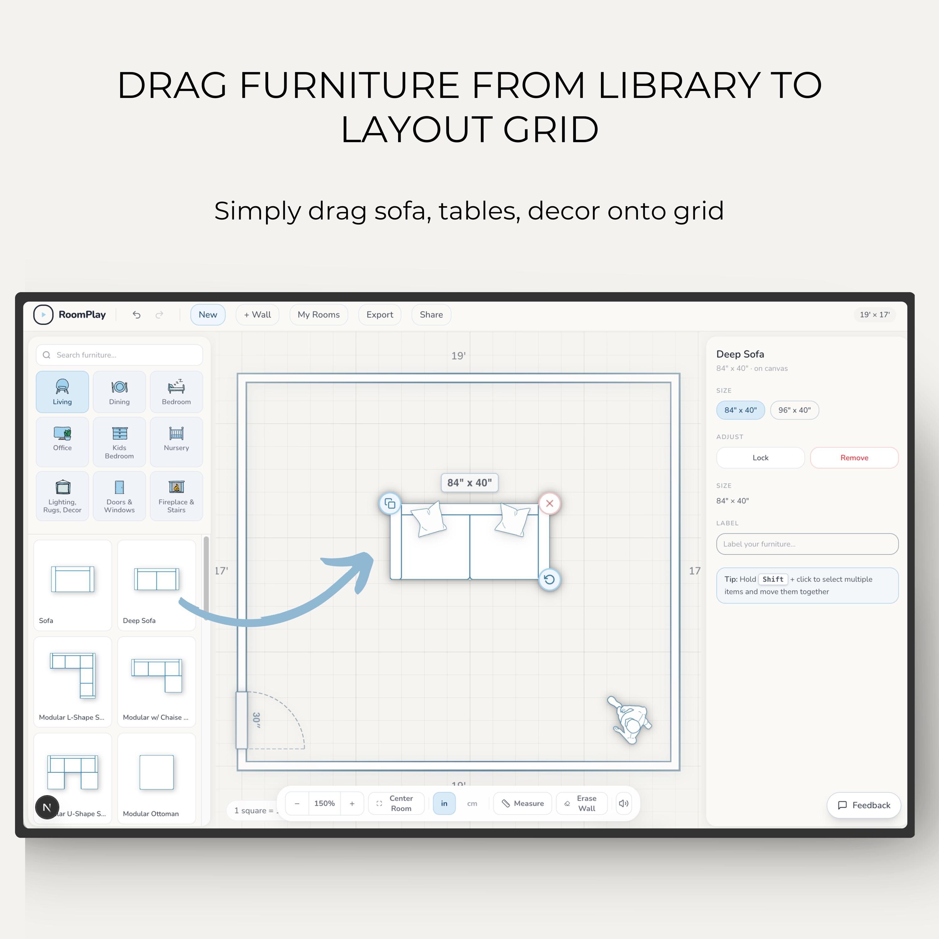 Interactive Drag and Drop Room Planner Tool | Furniture Layout | Web ...