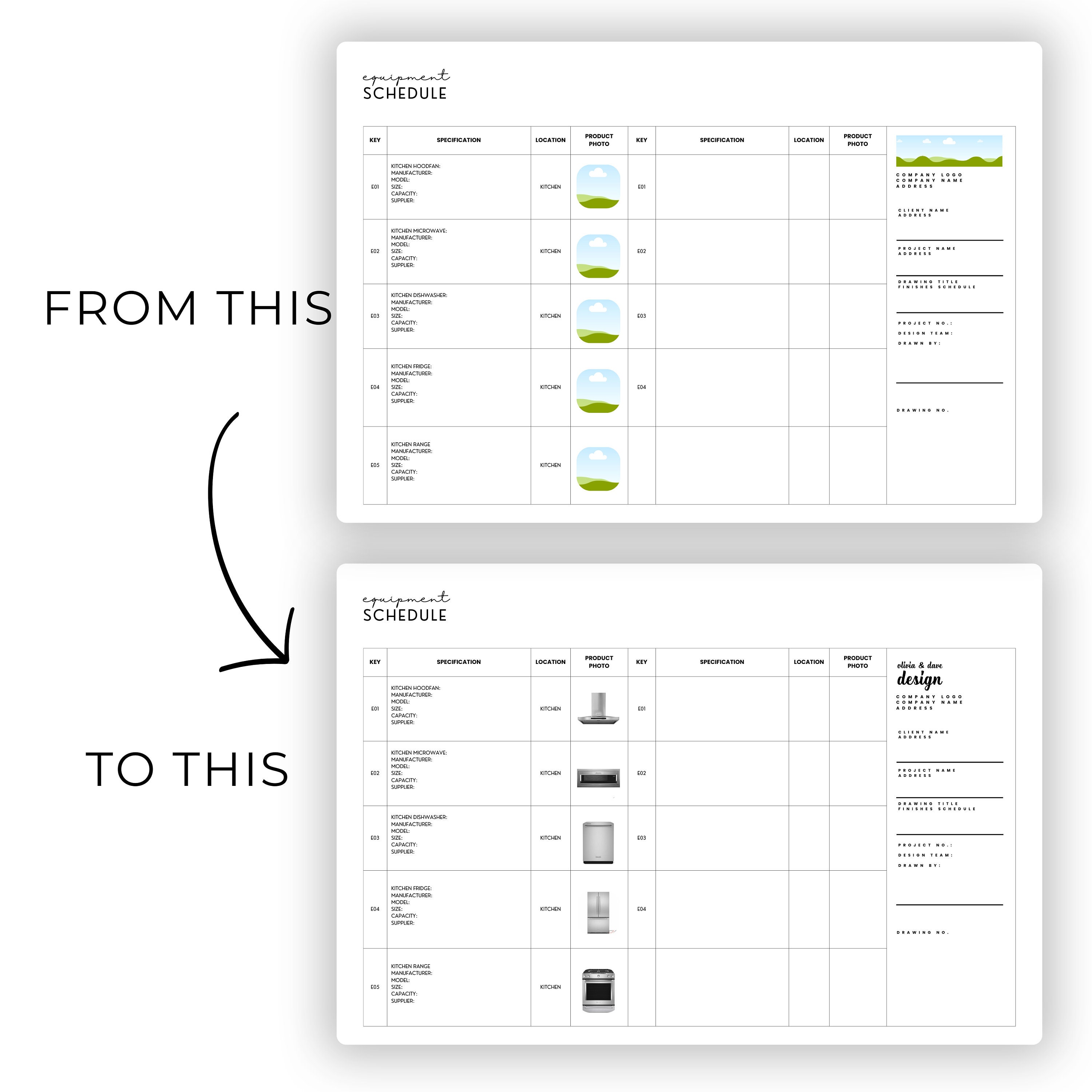 Interior Design Schedule Template, Fully Editable With Canva, Fixture ...