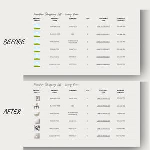 Clickable Shopping List Template Canva | PRO Version | Multiple Layouts + Detailed Specs | Furniture Lighting Plumbing Appliances Hardware image 12