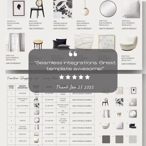 Clickable Shopping List Template Canva | PRO Version | Multiple Layouts + Detailed Specs | Furniture Lighting Plumbing Appliances Hardware image 3