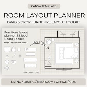 Room Planner Template Canva | Floor Plan Layout Planner | Interior Design Planner | Home Layout Template | Space Planning Template