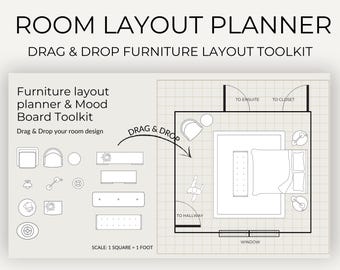 Room Planner Template Canva | Floor Plan Layout Planner | Interior Design Planner | Home Layout Template | Space Planning Template