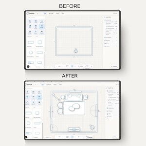 Interactive drag and drop room planner tool | furniture layout | web-based floor plan tool | room layout planner | interior design planner image 4