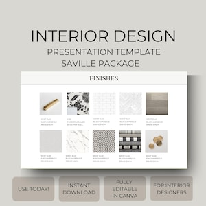 Interior Design Presentation Template | Client Presentation Deck | Canva Template for Designers | Moodboard & Concept Boards | design deck
