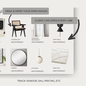 Clickable Shopping List Template Canva | PRO Version | Multiple Layouts + Detailed Specs | Furniture Lighting Plumbing Appliances Hardware image 10