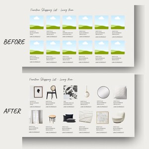 Clickable Shopping List Template Canva | PRO Version | Multiple Layouts + Detailed Specs | Furniture Lighting Plumbing Appliances Hardware image 11