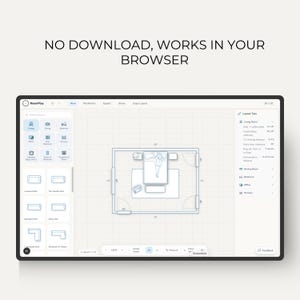 Interactive drag and drop room planner tool | furniture layout | web-based floor plan tool | room layout planner | interior design planner image 3