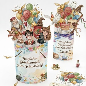 Harry Potter Duplo Banderole Geburtstag Birthday Magische Sprüche Pastell Design DIY Zauberer Geschenk Last Minute PDF Vorlage zum Ausdrucke