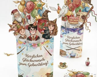 Harry Potter Duplo Banderole Birthday Magical Sayings Pastel Design DIY Wizard Gift Last Minute PDF Template for Printing