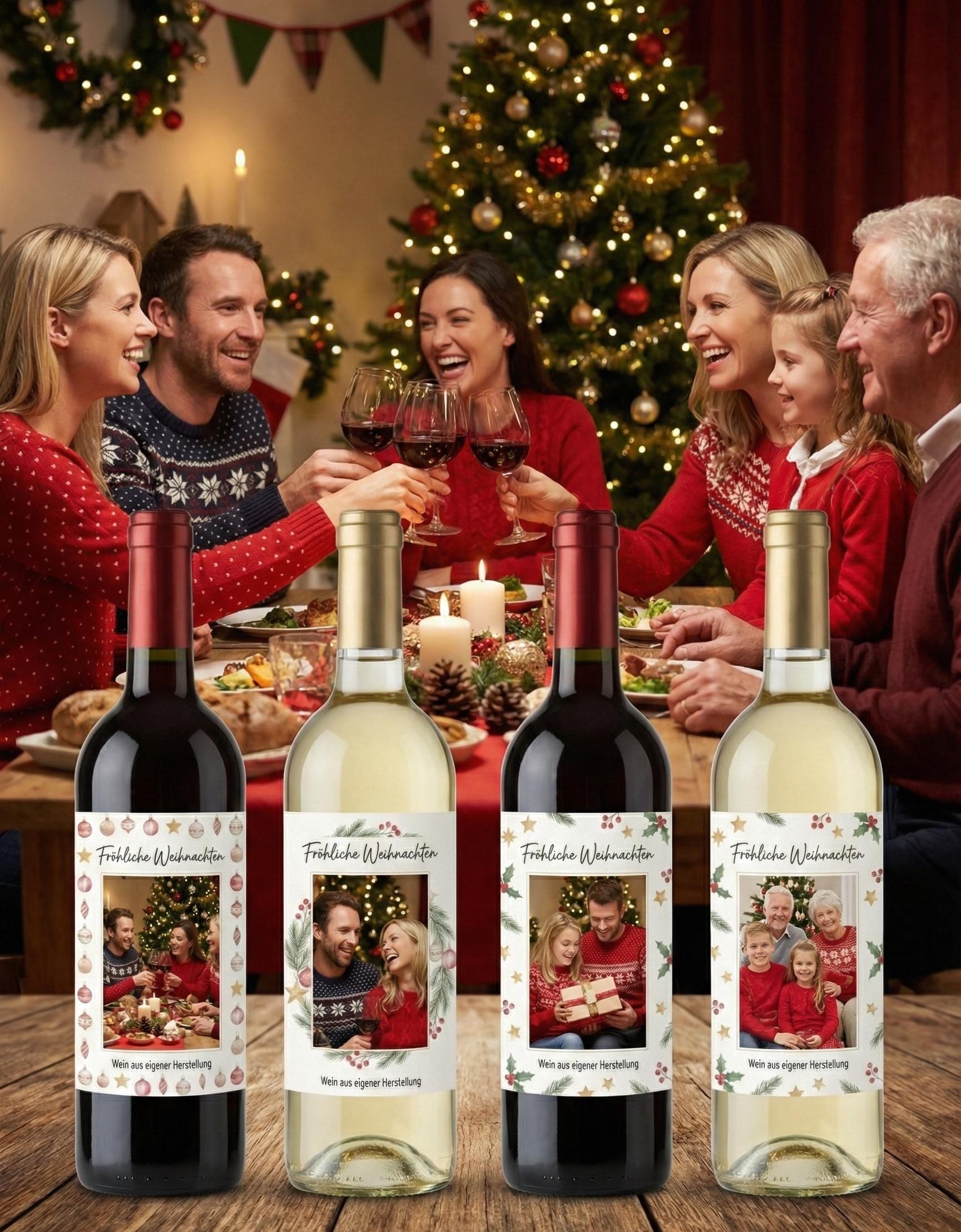 Personalized wine label with photo * Fun Christmas gift * Printable bottle stickers * Last-minute Secret Santa gift (PDF)