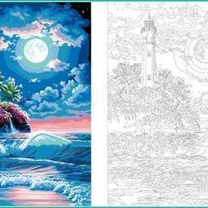 Painting by Number Template, Digital One , Print and Paint 25files, Home Decor, Art - Etsy