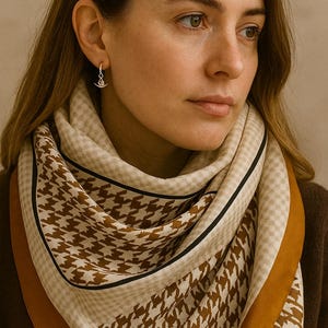 Houndstooth Pattern Luxury Scarf