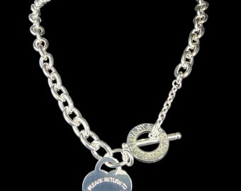 Return to Company Heart Tag Toggle Necklace