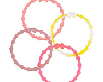 Rob2Tech Glow Hair Ties: Adjustable & Easy Release for All Hair Types - Golden Meadows - Pack of 4