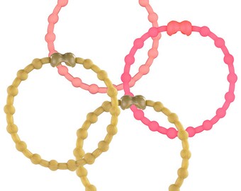 Rob2Tech Glow Hair Ties: Adjustable & Easy Release for All Hair Types - Golden Sands - Pack of 4