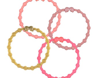 Rob2Tech Glow Hair Ties: Adjustable & Easy Release for All Hair Types - Golden Oasis - Pack of 4