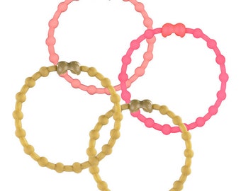 Rob2Tech Glow Hair Ties: Adjustable & Easy Release for All Hair Types - Golden Hour - Pack of 4