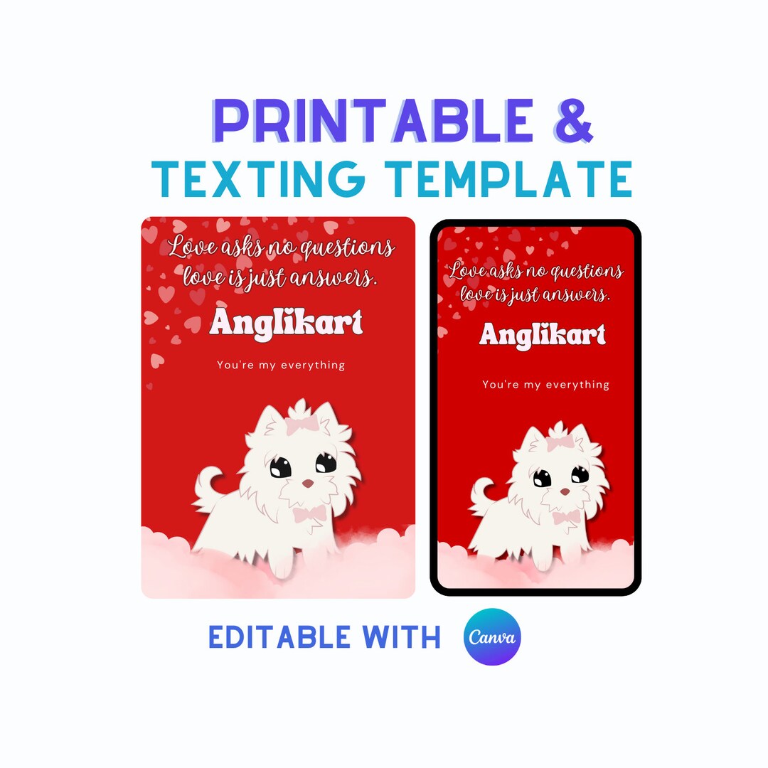Valentine Card Template Anniversary Card Wedding Anniversary Love ...