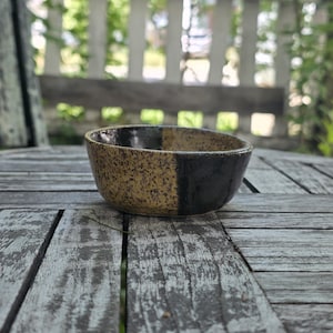 Half and Half Bowl - Stoneware Clay - Handmade Bowl