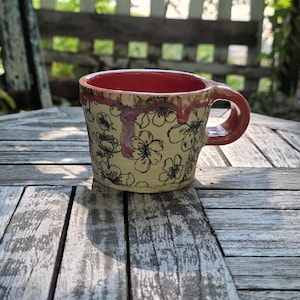 Cherry Blossom Mug - Handmade Mug - Stoneware Clay