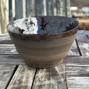 Textured Swampy Dark Bowl - Stoneware Clay - Handmade Bowl