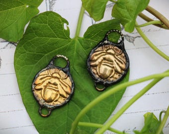 Bee Brass Soldered Pendant,Nature Jewelry,Artisan Necklace,Unique Bee Charm,Handmade Gift,Brass Pendant for Her,Brass Jewelry,