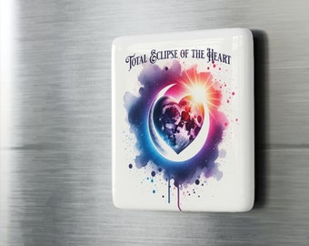 Total Eclipse of the Heart Fridge Porcelain Magnet, Square